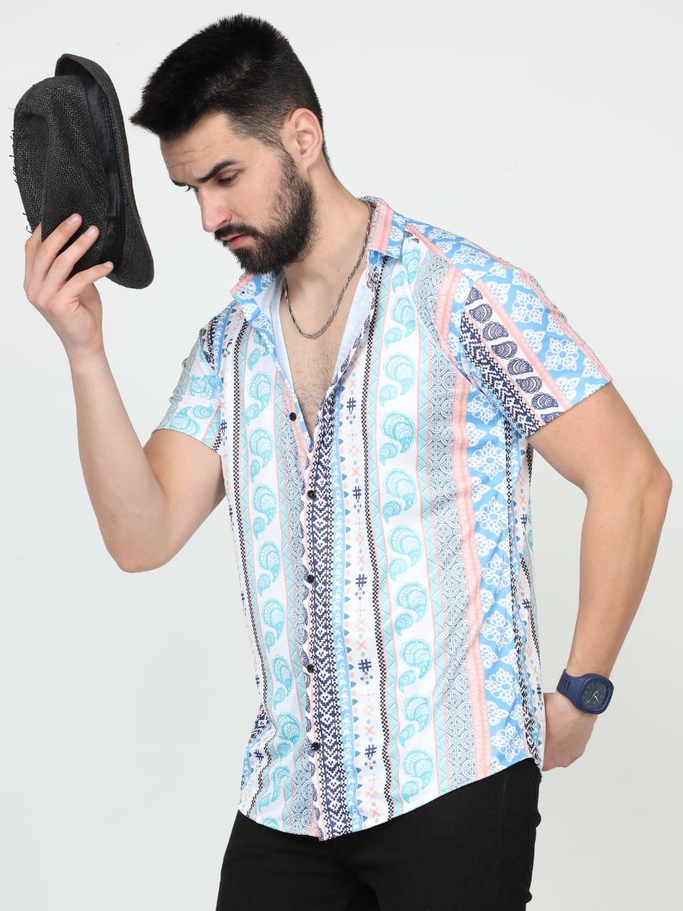 Men's Printed Rayon Half Sleeves Shirt